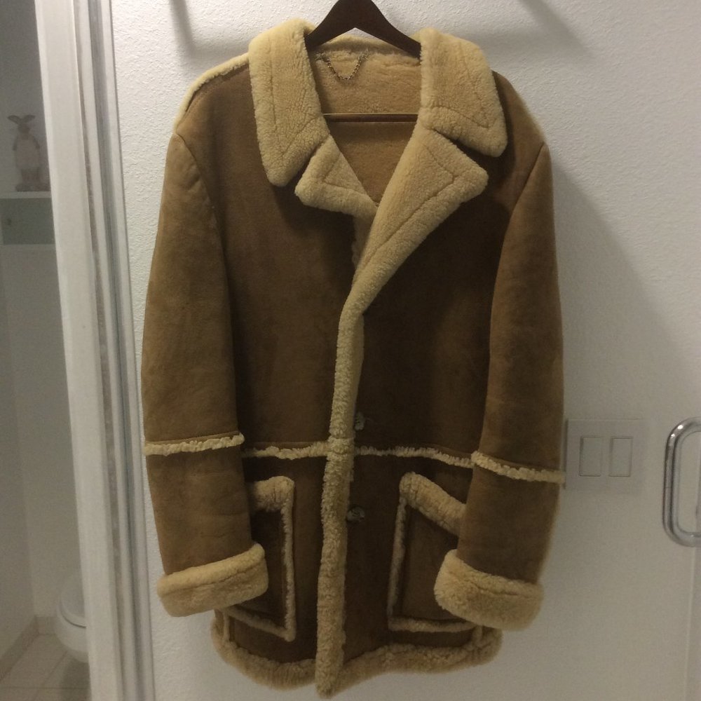 Vintage Shearling Men's Coat size 42
